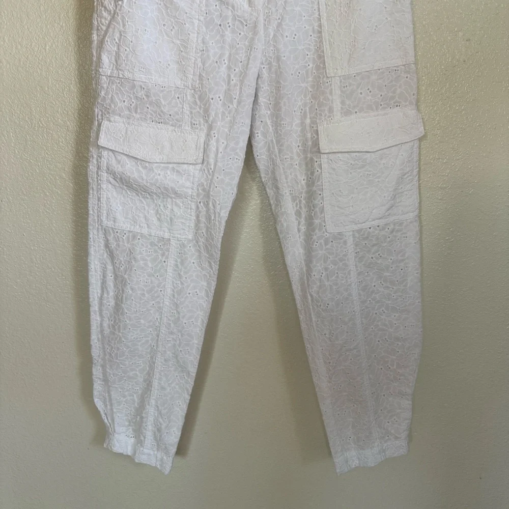 Derek Lam 10 Crosby Mila Utility Eyelet Cargo Pants in White Size 4 - Picture 4 of 12